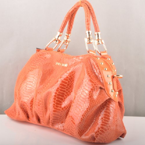 90302 Miu Miu Tote Serpente Vene Borse 90302 Arancione